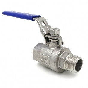 1/2" 2-piece Ball Valve 316 SS Male x Female